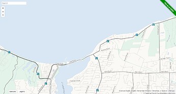 Screenshot of OpenStreetMap Americana centered on Oklahoma Beach, New York, showing the Lake Ontario lakefront