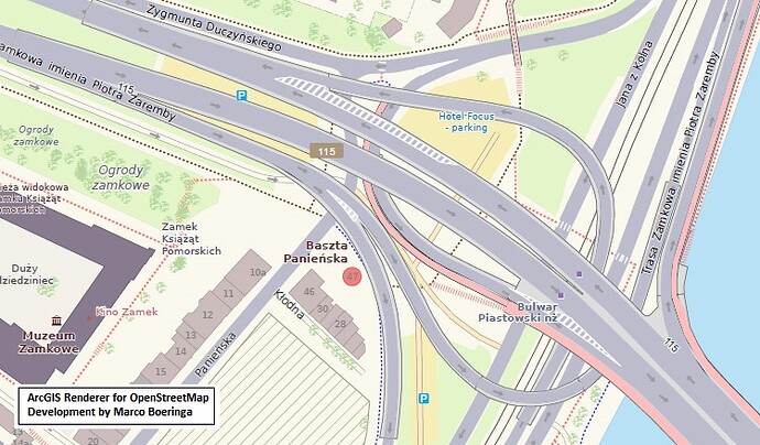 ArcGIS Renderer for OpenStreetMap - City of Szczecin, Poland, image1