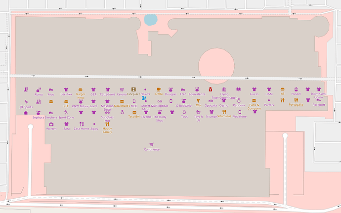 Screenshot der OSM-Karte vom Einkaufszentrum AlgarveShopping
