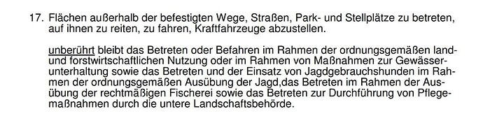 Auszug NSG Ge- und Verbote aus LP