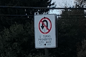 U Turns Prohibited City Wide