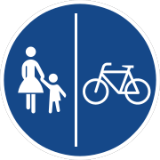 Schild: getrennter Fuß- und Radweg